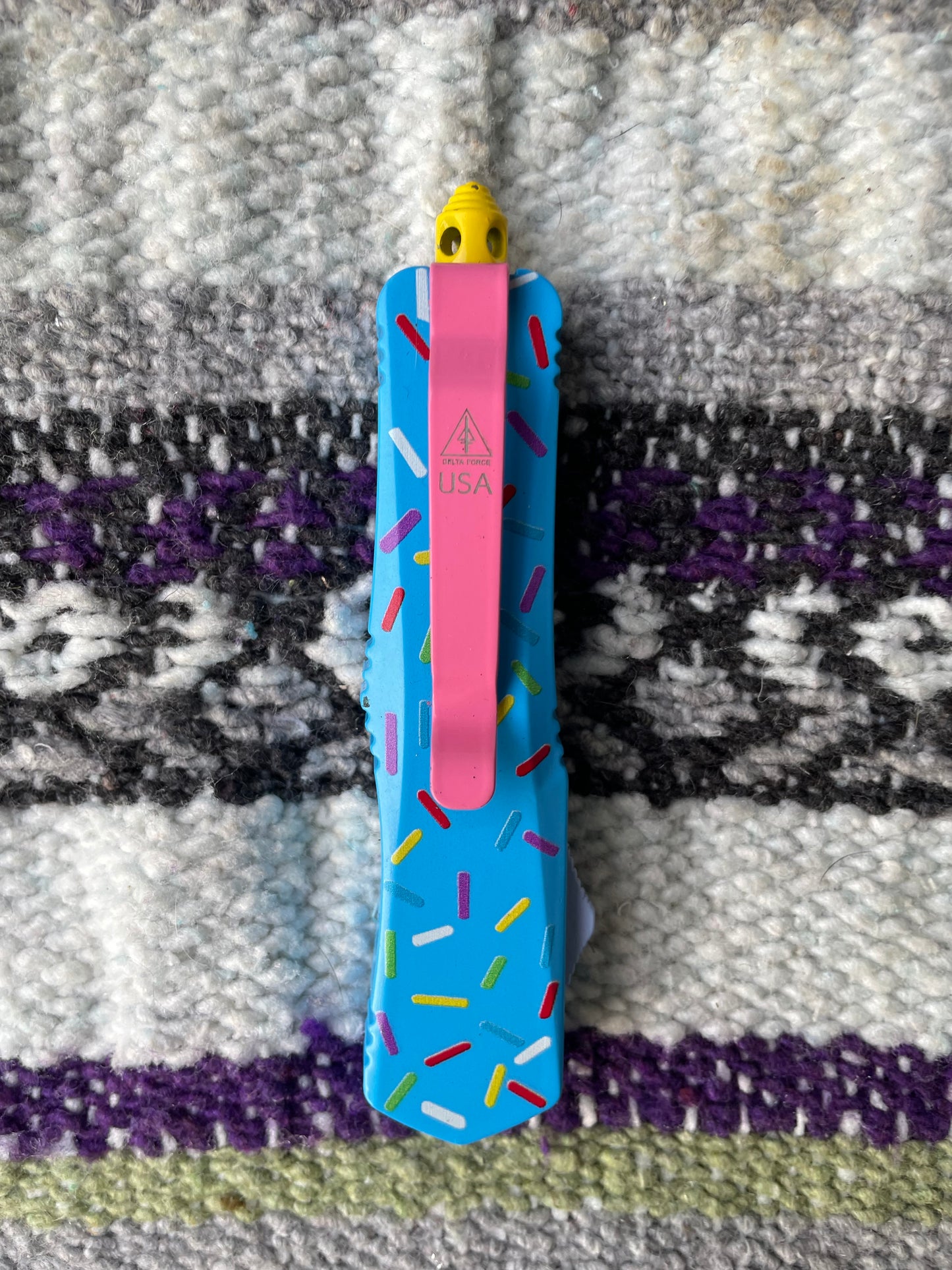 Blue OTF Sprinkles Knife