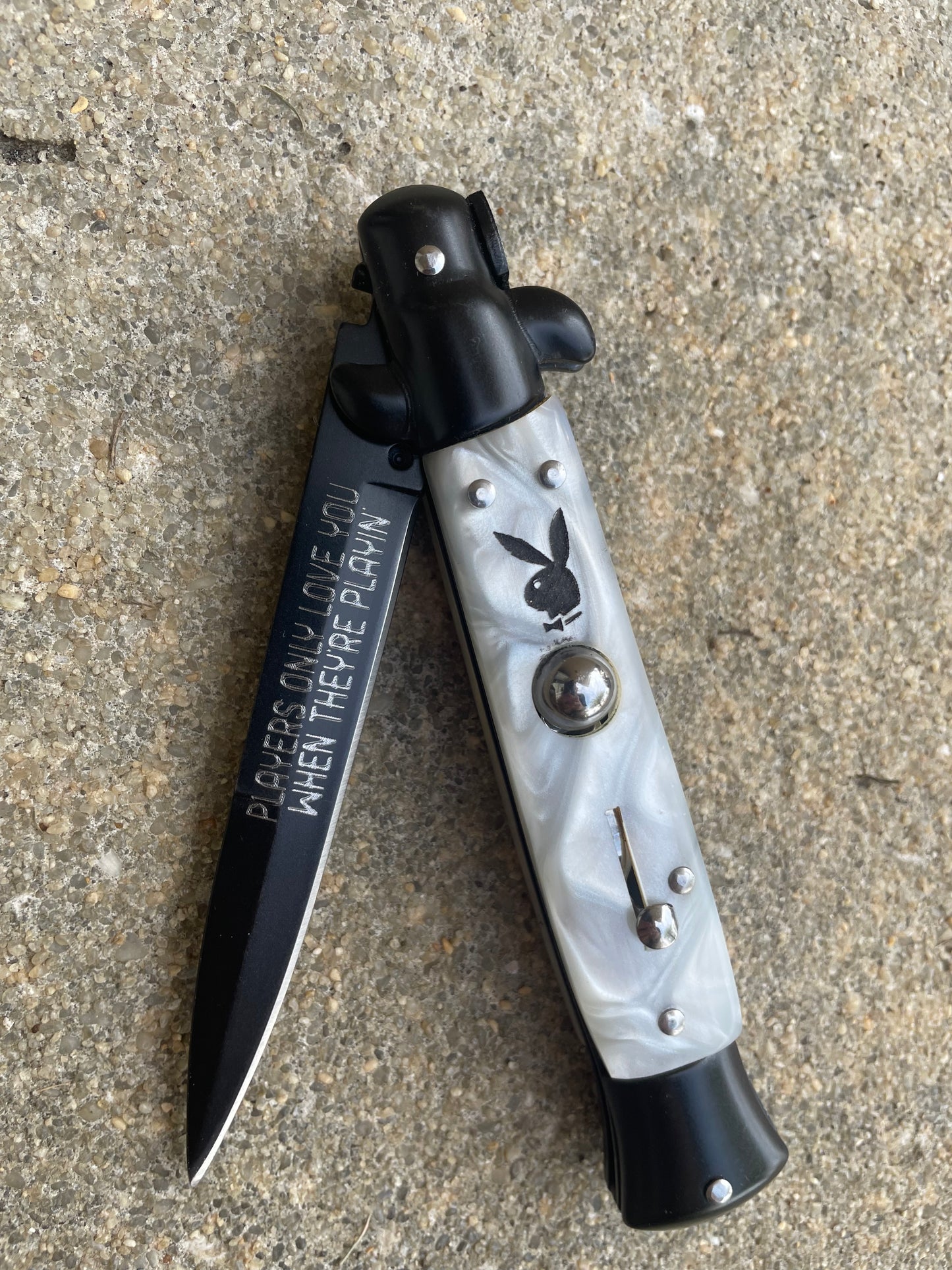 Bunny girl with bunny button stiletto