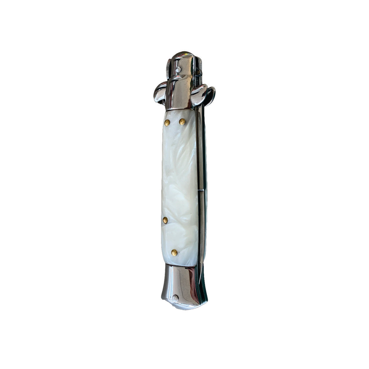 White Pearl Stiletto with Silver Blade