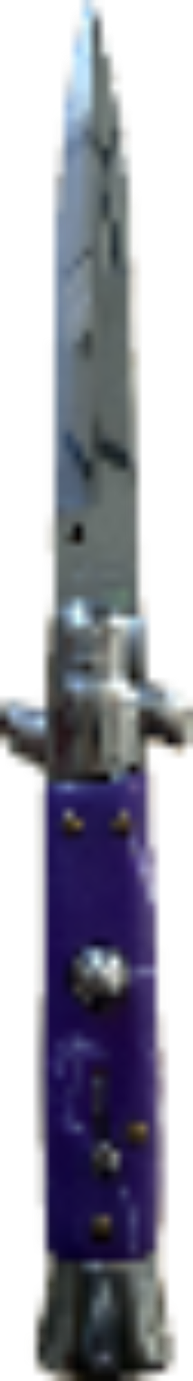 Purple Marble Stiletto with Silver Blade