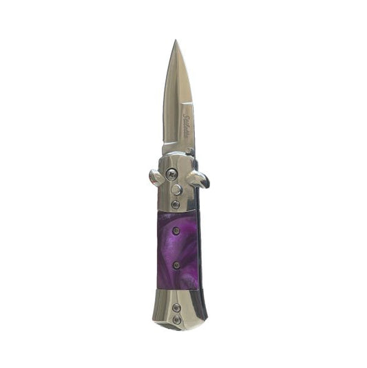 Purple Mini Stiletto with pocket clip