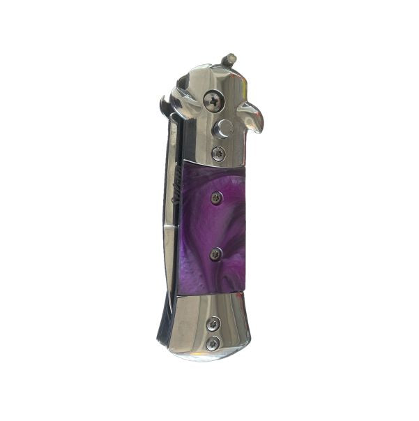 Purple Mini Stiletto with pocket clip