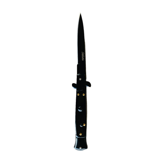 Satin Black Stiletto with Black Blade